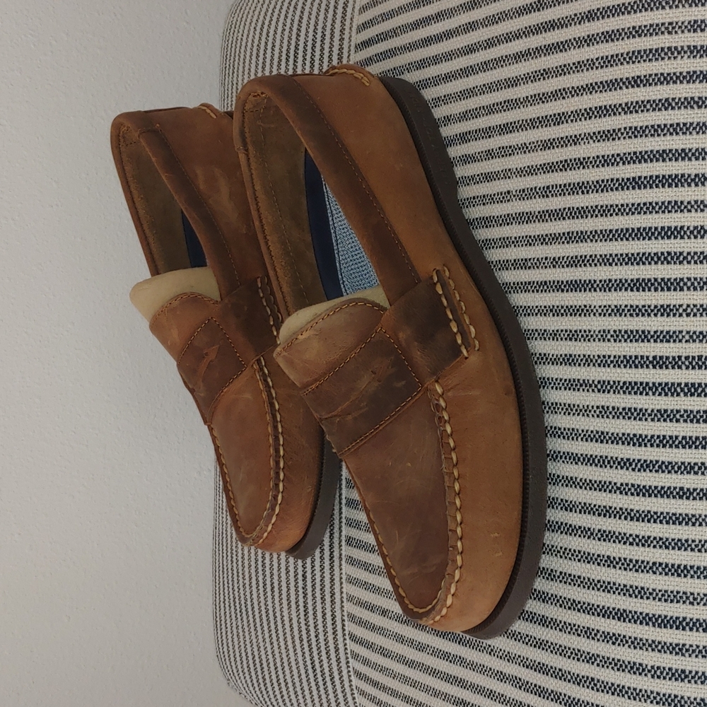 Mens Sperry Brown & Tan A/O Penny Loafers, Size 8.5 M, NIB